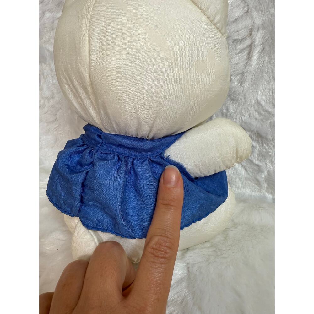 Vintage Early 90’s Sanrio Hello Kitty Plush Toy Shiny Nylon Blue Dress 9 inches - Picture 12 of 14